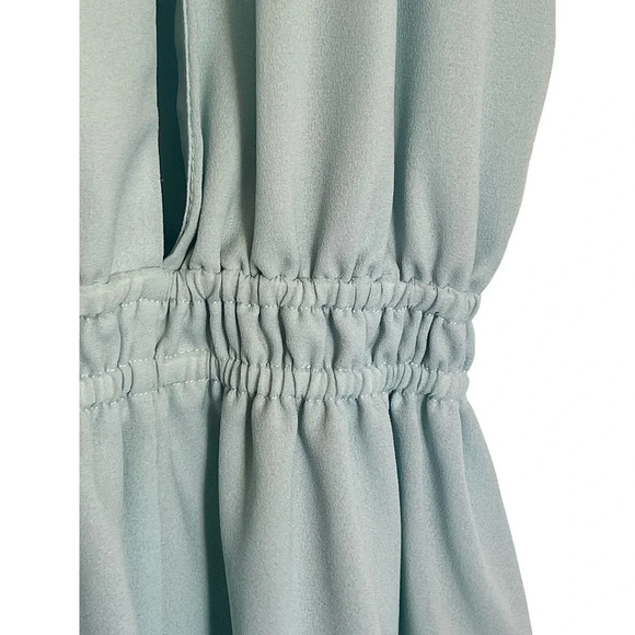 Aritzia Wilfred halter dress open back button neck M Light blue - Picture 6 of 7